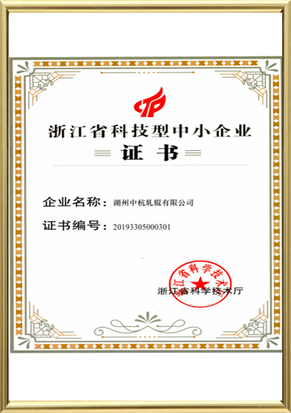 Certifikát vedy a techniky provincie Zhejiang pre malé a stredné podniky